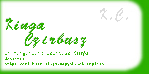 kinga czirbusz business card